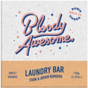 DOWNUNDER WASH CO. (Bloody Awesome) Laundry Bar Stain & Odour Remover Sweet Orange 150g