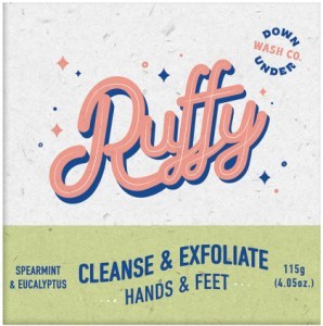 DOWNUNDER WASH CO. Ruffy Cleanse & Exfoliate Hands & Feet Spearmint & Eucalyptus 115g