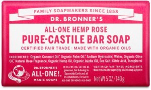 Dr Bronner's Pure Castile Bar Soap Rose 140g