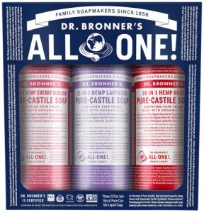 DR. BRONNER'S Pure-Castile Soap Liquid (Hemp 18-in-1) Florals 237ml x 3 Pack (contains: Cherry Bloss