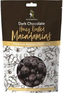 Dr Superfoods Honey Roasted Macadamias Dark Chocolate 100g
