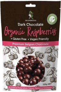 Dr Superfoods Dark Chocolate Organic Raspberries 125g