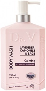 DR. V Body Wash Lavender, Camomile & Sage (Calming for Stressed & Tired Skin) 750ml