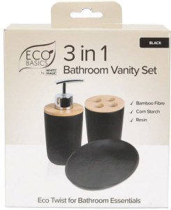 Eco Basics 3 in 1 Bathroom Set - Black