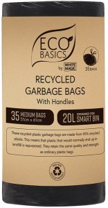 Eco Basics Recycled Garbage Bin Bags 20L - Medium (35Bags/Roll)