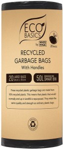 Eco Basics Recycled Garbage Bin Bags 50L - Large (20Bags/Roll)