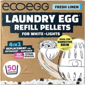 Ecoegg Laundry Egg Refill Pellets 50 Washes Fresh Linen White+Light  