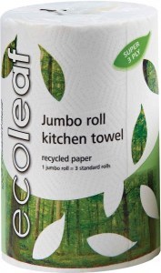 Ecoleaf Recycled Paper Jumbo Kitchen Towel Roll 3Ply