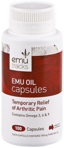EMU TRACKS Emu Oil 750mg Capsules 100c