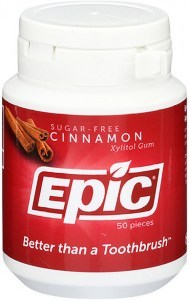 EPIC Xylitol (Sugar-Free) Gum Cinnamon 50 Piece Tub