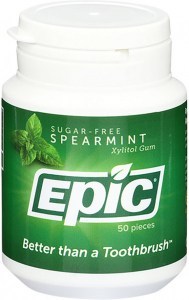 EPIC Xylitol (Sugar-Free) Gum Spearmint 50 Piece Tub