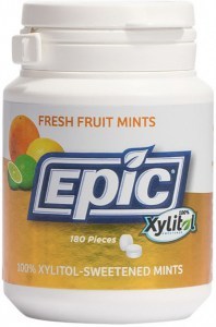 EPIC Xylitol (Sugar-Free) Mints Fresh Fruit 180 Piece Tub