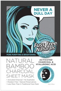 ESSENZZA FUSS FREE NATURALS Bamboo Facial Mask Activated Charcoal & Hyaluronic Acid