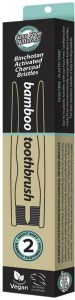ESSENZZA Bamboo Toothbrush with Activated Charcoal Bristles Soft 2 Pack