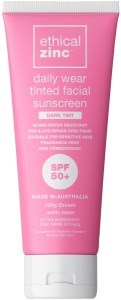 Ethical Zinc Daily Wear Tinted Facial Sunscreen Dark Tint SPF 50+ 100g