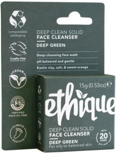 ETHIQUE Bar Face Cleanser Deep Clean Solid Deep Green (For Oily To Balanced) 15g