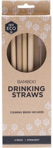 Ever Eco Bamboo Straws Straight 4pk