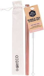 Ever Eco Bubble Tea Straw Kit Straight Rose Gold  