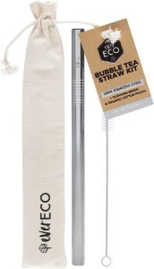 Ever Eco Bubble Tea Straw Kit Straight Stainless Steel  