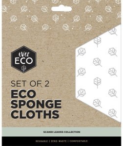Ever Eco Eco Sponge Cloths Scandi Leaves Collection 2pk