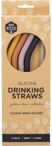 Ever Eco Silicone Straws Bent Golden Hour Collection 4pk