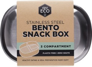 Ever Eco Stainless Steel Bento Snack Box 3 Compartments 580ml