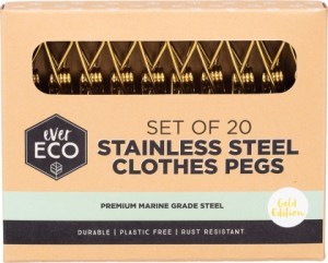 Ever Eco Stainless Steel Clothes Pegs Premium Marine Grade Gold 20pk