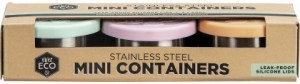 Ever Eco Stainless Steel Mini Containers Pastel Leak Resistant 3pk