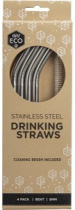 Ever Eco Stainless Steel Straws Bent 4pk