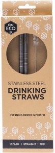 Ever Eco Stainless Steel Straws Straight 2pk