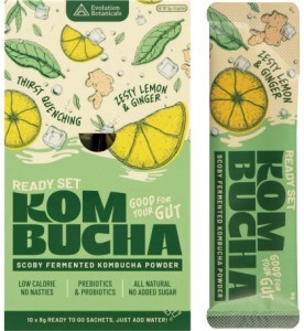 Evolution Botanicals Ready Set Kombucha Zesty Lemon & Ginger Sachets 10pk