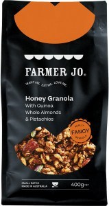 Farmer Jo Honey Granola w/Quinoa Whole Almonds & Pistachios 400g