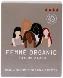 FEMME ORGANIC Organic Cotton Pads Super x 10 Pack
