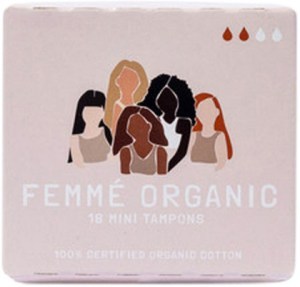 FEMME ORGANIC Organic Cotton Tampons Mini x 18 Pack