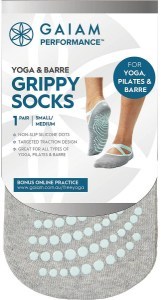 Gaiam Yoga & Barre Grippy Socks Small-Medium 1 Pair