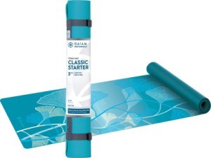 Gaiam Yoga Mat Classic Starter 3mm Light Blue Flower 61cmx173cm  