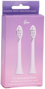 GEM Electric Toothbrush Replacement Heads Rose x 2 Pack