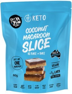 GET YA YUM ON (60 sec Keto) Coconut Macaroon Slice (No Bake or Bake) 60g