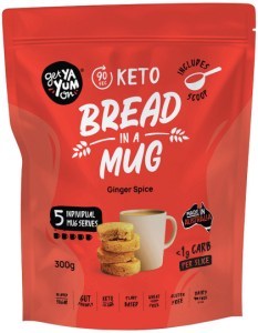 GET YA YUM ON (90 sec Keto) Bread In A Mug Ginger Spice 300g