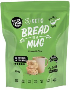 GET YA YUM ON (90 sec Keto) Bread In A Mug Linseed & Chia 250g