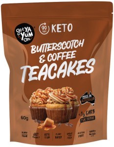 GET YA YUM ON (90 sec Keto) Butterscotch & Coffee Teacakes 60g
