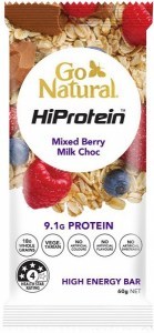 Go Natural HiProtein Mixed Berry Milk Chocolate 10x60g