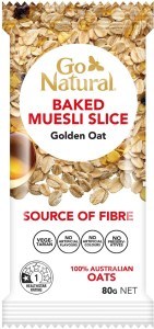 Go Natural Muesli Slice Baked Golden Oat 80g