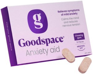 GOODSPACE Anxiety Aid Chewing Gum Menthol Lift 10pc