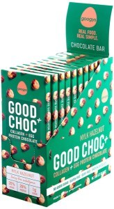 GOOGYS Good Choc Collagen & Egg Protein Chocolate Mylk Hazelnut 100g x 10