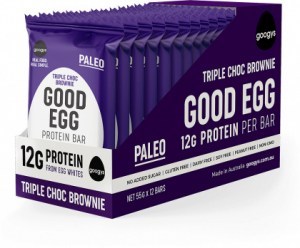 Googys Good Egg Triple Chocolate Brownie Protein Bars  12x55g