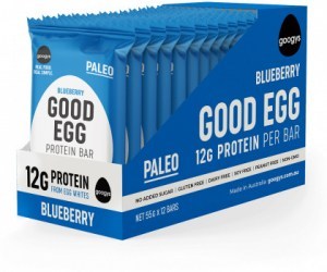 Googys Natural Paleo Protein Bar Blueberry  12x55g
