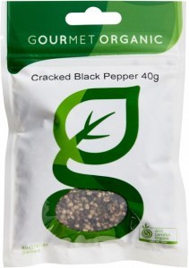 Gourmet Organic Pepper Black Cracked 40gSachet x 1