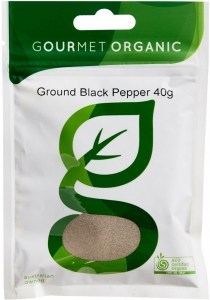 Gourmet Organic Pepper Black Ground 40g Sachet x 1