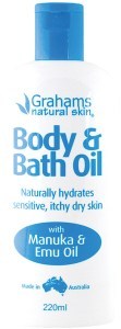 GRAHAMS NATURAL Body & Bath Oil with Manuka & Emu Oil 220ml